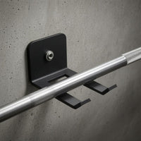 Wall-Mounted Exercise Hook Black Two-Prong Storage Bracket Space-Saving Exercise Equipment Rack