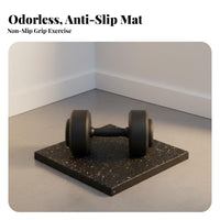 Sound Insulating Rubber Gym Floor Tile Noise Reducing Shock Absorbing Exercise Mat High Density Heavy Duty Rubber Mat Anti-Slip Surface for Weightlifters, Garage, Basement