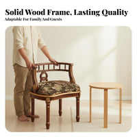 American Design Accent Furniture Set Handcrafted Upholstered Chair and Table Set Gold Accents Seating Group for Adults, Balcony, Reception Area