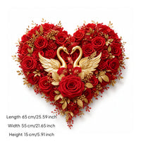 Ribbon Streamers Wedding Car Flower Bouquet Gold Accent Wedding Car Decoration Bow Style Heart Floral Arrangement for Celebration