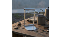 Silver-Toned Finish Foldable Coffee Machine Stand Exposed-frameFrame Portable Coffee Machine Stand Compact Appliance Support