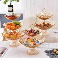Creative Transparent Multi-layer Fruit Plate Living Room Plastic Fruit Basket European Style Home Coffee Table Desktop Candy Dried Fruit Storage Tray