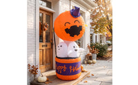 Giant Pumpkin Ghost Combo Inflatable Freestanding Inflatable Pumpkin Ghost Bright Halloween Inflatable Decoration Waterproof for Pathway