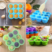 9-Hole Silicone Baby Food Storage Container with Lid, Freezer Tray for Purees, Ice Cubes, and Snacks