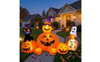 6 Pieces Inflatable Halloween Inflatables Outdoor Inflatable Yard Decorations Cute Inflatable Pumpkins with Ghost Spooky for Lawn, Garden