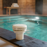 Round Face Pool Return Fitting Secure Fit Pool Fitting with Perforated Top Compatible Anti-Suction for Fiberglass Pools