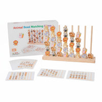 Parent-Child Play Creature Bead Matching Game Educational Child-Centered Wooden Bead Game Early Cognitive Development Wooden Color Matching Toy Fine Movement Skills for Children, Toddlers