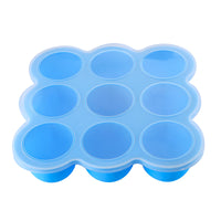 9-Hole Silicone Baby Food Storage Container with Lid, Freezer Tray for Purees, Ice Cubes, and Snacks