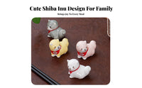 Shiba Inu Chopstick Rest Creative Gift Suggestion Dog Chopstick Holder Cute Puppy Utensil Stand Sleek Glaze Finish Home