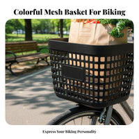 Lightweight Plastic Front Bike Basket Easy to Install Front Handlebar Basket Sturdy Construction for Students, Kids, Shopping, Commuting