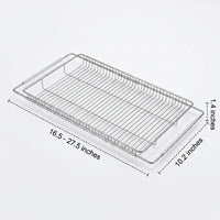 Extendable Drainer Dish Rack and Telescopic Sink Basket, Stainless Steel Sink Drainer, Space Saving Kitchen Counter Over Sink Dish Rack
