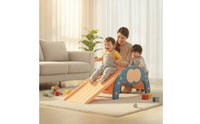 Child-Safe Climbing Arch with Mat Compact Climbing Frame with Slide Long-Lasting Wooden Play Gym Easy to Assemble for Toddlers, Living Room