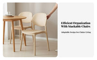 Ergonomic Design Stackable Shell Chair Curved Backrest Minimalist Side Chair Easy to Clean Household Furniture Lightweight for Homeowners, Event Planners, Dining Room, Kitchen, Home Office, Bedroom