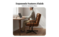 Height Adjustable Upholstered rotating Seat Ergonomic spine Support Upholstered Caster Chair Modern Design Office Furniture Soft Upholstery for Remote Workers, Students, Adults, Study Room, Bedroom, Small Spaces