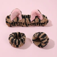 Headband for Women Girls, Animal Ears with Scrunchie Set, Yellow Black Leopard Halloween Accessories Costume Party