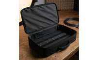 Hook-and-Loop Strips Guitar Pedal Board Carrying Case Cable Pass-Through Holes Clamshell Pedal Case Padded Soft-Lined for Guitarists, Musicians