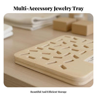 Wooden Band Display Tray Photography Prop Jewelry Display Board Versatile Slotted Jewelry Organizer for Retailers, Women, Retail Store, Showcase