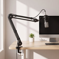 Mic Stand Arm with Desk Mount Clamp Foldable Mic Stand Arm Stable for Podcasters, Participants, Livestreaming