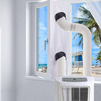 Window Sealing Curtain Double Protection Window Seal with Drawstring Air Exchange Barrier Portable for Apartment