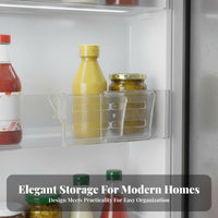 4 Pieces Extendable Partition Clip Expandable Refrigerator Door Shelf Organizer Space Saving Refrigerator Door Divider for Homeowners, Kitchen, Pantry