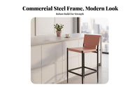 utilitarian aesthetic Counter Stool with Backrest Minimalist Design Seating Furniture Built-in Footrest Home Furnishing Padded Seat for Homeowners, Bar Owners, Adults, Kitchen Island, Restaurant, Bistro, Reception Area