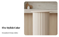 Fluted Oval Pedestal Baked Paint Finish Counter Foundation Light Luxury Stylish Look Minimalist & Design for Dining Room, Cafe