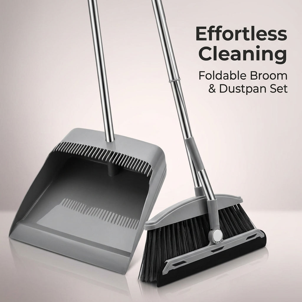 Living Room Household Cleaning Tools for Kitchen and Home, Foldable Broom and Dustpan Set for Students, Lightweight Small