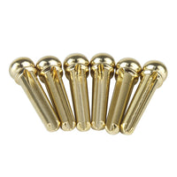 Acoustic Guitar Brass Bridge Pins, Solid Cone Endpins for Extended Sustain, 6-Pack