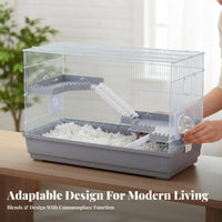 Large Space Multi-Level Hamster habitat Good Ventilation Multi-Level Clear Front Enclosure Deep Base Rodent Home Includes Accessories for Beginners, Parents, Kids, Indoors, Bedroom, Living Room