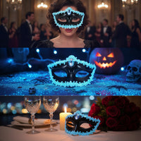 Masquerade Mask with Gemstone Black Masquerade Mask Luxurious Lightweight for Women, Halloween, Carnival