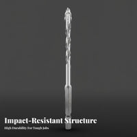 Dry Drilling Capable Four-Blade Concrete Drill Bit Wear-Resistant Serrated Tile Drill Bit Hard Alloy Steel for Homeowners, Maintenance Work