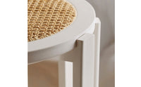 Woven Stackable Stool Space-Saving Stool with Rattan Seat Easy to Move Seating Compact for Apartment Dwellers, Small Apartments