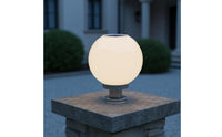 Automatic Charging Solar Post Cap Light Waterproof Globe Post Light Energy Saving Round Pillar Lamp IP65 for Fence, Courtyard, Garden, Gate