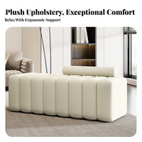 Soft and Comfortable Long Padded Seat High-Resilience Foam Segmented Cushion Bench Breathable Textile Upholstered Seating Collapse-Resistant Frame for Homeowners, Shop Owners, Interior Designers, Fitting Room, Entryway, Retail Boutique, Window Nook