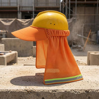 Breathable Hard-Hat Visor Curtain Elasticized Perforated Mesh Helmet Shade Hard Hat Neck Shade with Visor