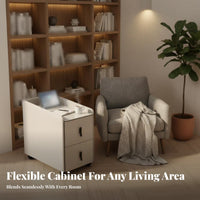 Multi-Functional curved framed Rolling Table Movable Design Rolling Intelligent-CTable Modern design Household Furniture Built-in Storage for homeowners, Apartment Dwellers, Home paleice Workers, Living Room, Sofa Side, Bedroom