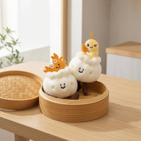 Squishy Steamed Bun Plush Toy PP Cotton Filling Food Plush Pillow for Gift