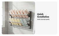 No-Drill Installation Slipper Rack Multi-Layer Shoe Organizer Space-Saving Wall Mount Strong Weight Capacity for Apartment Dwellers, Homeowners, Bathroom, Behind the Door, Entryway, Bedroom