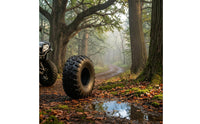Knobby ATV Tire Heavy-Duty Go-Kart Tire Deep Groove Pattern Transportation Part Angled Lugs for Beach Cart