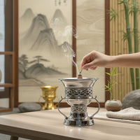 Tabletop Scent Burner Decorative Metal Scent Burner Openwork Vessel for Meditation, Altar, Tea Room
