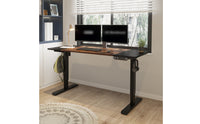 Built-in Keypad Electric Standing Desk Two-Leg Frame Height Adjustable Desk Rectangular Tabletop Height Adjustable Workstation Flat Desktop