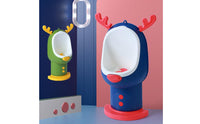 Easy to Clean Boys Standing Urinal Height Adjustable Wall Mount Kids Urinal Funny Aiming Target for Toddlers, Bathroom