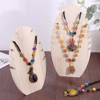Foldable Solid Wood Necklace and Bracelet Display Stand with Pendant Board