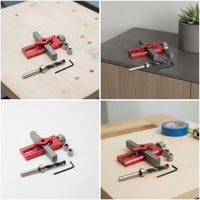 Aluminum Alloy Cabinet Door Drill Jig Engraved Ruler Markings Wardrobe Door Drill Jig High Precision Adjustable Drilling Guide Long-Lasting for DIY Woodworking