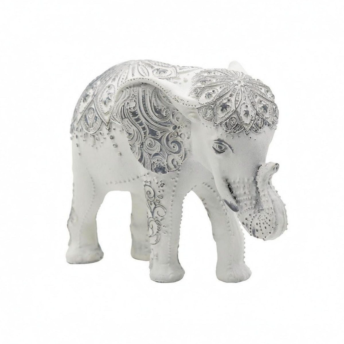 Decorative Elephant Figurine Resin Elephant Figurine Light-Toned Ornamental Item for Tabletop, Entryway