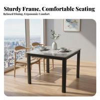 Minimalist aesthetic Square Table with Chairs Modern Design Square Pedestal Dining Set Space Saving Home Furniture Easy to Clean for Small Apartment Residents, Families, Homeowners, Kitchen