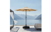 Patio Umbrella with Base Round Outdoor Umbrella with Base Manual Open for Homeowners, Cafe Owners, Backyard, Garden, Poolside
