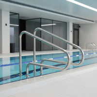Pool Handrail with Base Plates Rustproof Stainless Steel Pool Rail Handrail with Base Plate Rust-Resistant Safety Railing