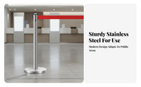 Anti-Slip Base Retractable Belt Stanchion Heavy-Duty Stainless Steel Queue Post Long-Lasting Queue Line Pole Flexible Configuration for Security Personnel, Venue Managers, Business Owners, Airports, Hotels, Exhibition Halls, Retail Shop S