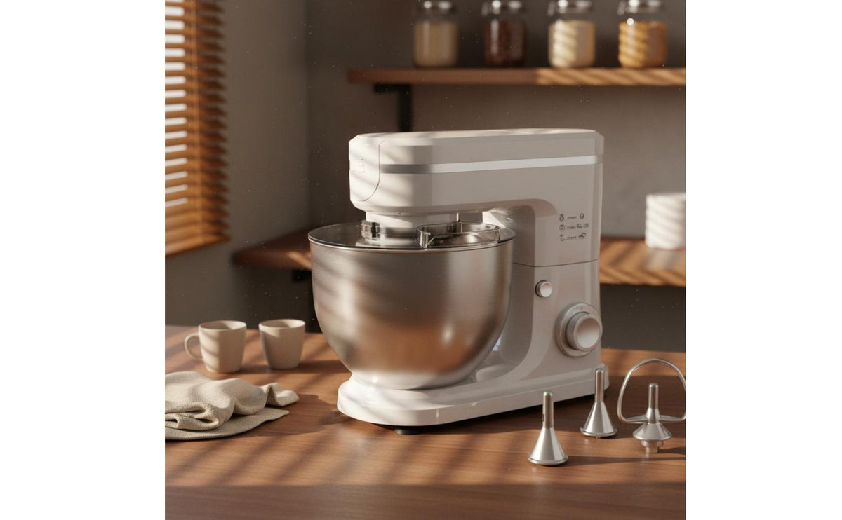 Multi Function Electric Stand Mixer Splash Guard Planetary Mixer Stainless Steel Bowl Kitchen Appliance Heavy Duty for Home Bakers, Caterers, Bakery, Restaurant